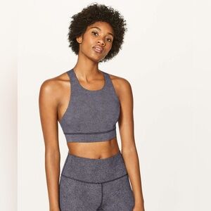 Lululemon Fast & Free Bra (Nulux) Disperse Dusky Lavender Black Sports Bra